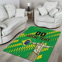Custom Brazil Happy Independence Day Area Rug Cristo Redentor Flag Style - Wonder Print Shop
