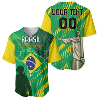 Custom Brazil Happy Independence Day Baseball Jersey Cristo Redentor Flag Style - Wonder Print Shop