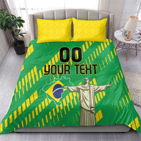 Custom Brazil Happy Independence Day Bedding Set Cristo Redentor Flag Style - Wonder Print Shop