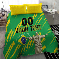Custom Brazil Happy Independence Day Bedding Set Cristo Redentor Flag Style - Wonder Print Shop