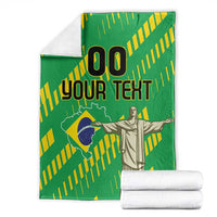 Custom Brazil Happy Independence Day Blanket Cristo Redentor Flag Style
