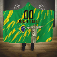 Custom Brazil Happy Independence Day Hooded Blanket Cristo Redentor Flag Style