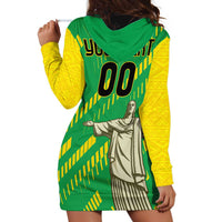 Custom Brazil Happy Independence Day Hoodie Dress Cristo Redentor Flag Style - Wonder Print Shop