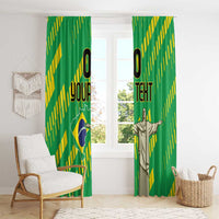 Custom Brazil Happy Independence Day Window Curtain Cristo Redentor Flag Style - Wonder Print Shop