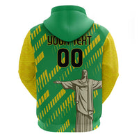 Custom Brazil Happy Independence Day Zip Hoodie Cristo Redentor Flag Style - Wonder Print Shop