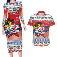 Cuba Cuban Trogon Christmas Couples Matching Long Sleeve Bodycon Dress and Hawaiian Shirt Patria o Muerte Venceremos - Wonder Print Shop