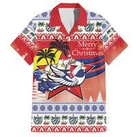 Cuba Cuban Trogon Christmas Family Matching Off The Shoulder Long Sleeve Dress and Hawaiian Shirt Patria o Muerte Venceremos - Wonder Print Shop