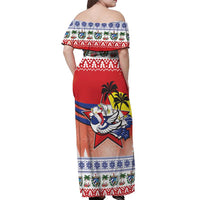 Cuba Cuban Trogon Christmas Off Shoulder Maxi Dress Patria o Muerte Venceremos - Wonder Print Shop
