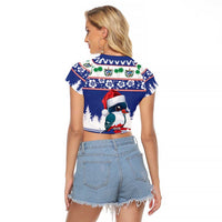 Cuba Christmas Raglan Cropped T Shirt Cuban Trogon Map With Feliz Navidad - Wonder Print Shop