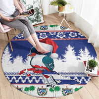 Cuba Christmas Round Carpet Cuban Trogon Map With Feliz Navidad