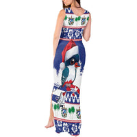 Cuba Christmas Tank Maxi Dress Cuban Trogon Map With Feliz Navidad - Wonder Print Shop