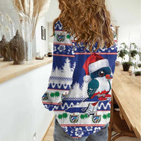 Cuba Christmas Women Casual Shirt Cuban Trogon Map With Feliz Navidad - Wonder Print Shop