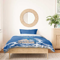 Personalized Greece Independence Day Bedding Set Parthenon Eleftheria i Thanatos