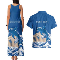 Personalized Greece Independence Day Couples Matching Tank Maxi Dress and Hawaiian Shirt Parthenon Eleftheria i Thanatos