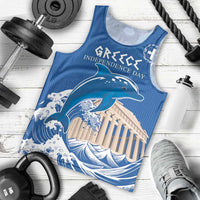 Personalized Greece Independence Day Men Tank Top Parthenon Eleftheria i Thanatos