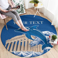 Personalized Greece Independence Day Round Carpet Parthenon Eleftheria i Thanatos