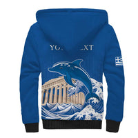Personalized Greece Independence Day Sherpa Hoodie Parthenon Eleftheria i Thanatos