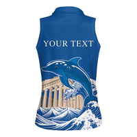 Personalized Greece Independence Day Women Sleeveless Polo Shirt Parthenon Eleftheria i Thanatos