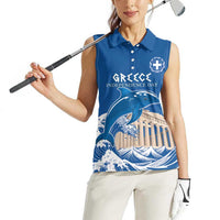 Personalized Greece Independence Day Women Sleeveless Polo Shirt Parthenon Eleftheria i Thanatos