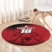 Custom Egypt Football Round Carpet The Pharaohs Eye of Horus