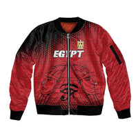 Custom Egypt Football Sleeve Zip Bomber Jacket The Pharaohs Eye of Horus