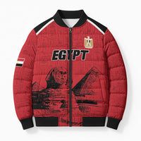 Custom Egypt Football Bomber Puffer Jacket Pharaohs Heritage Pyramid