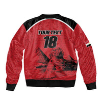 Custom Egypt Football Sleeve Zip Bomber Jacket Pharaohs Heritage Pyramid
