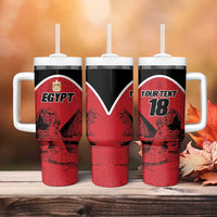 Custom Egypt Football Tumbler With Handle Pharaohs Heritage Pyramid
