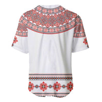 Bulgarian Embroidery Style Seamless Pattern Baseball Jersey
