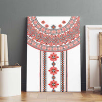 Bulgarian Embroidery Style Seamless Pattern Canvas Wall Art