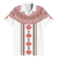 Bulgarian Embroidery Style Seamless Pattern Family Matching Mermaid Dress and Hawaiian Shirt