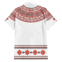 Bulgarian Embroidery Style Seamless Pattern Family Matching Short Sleeve Bodycon Dress and Hawaiian Shirt