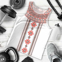 Bulgarian Embroidery Style Seamless Pattern Men Tank Top