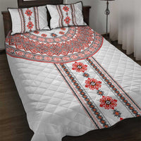Bulgarian Embroidery Style Seamless Pattern Quilt Bed Set