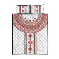 Bulgarian Embroidery Style Seamless Pattern Quilt Bed Set