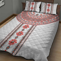 Bulgarian Embroidery Style Seamless Pattern Quilt Bed Set