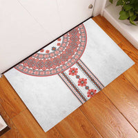 Bulgarian Embroidery Style Seamless Pattern Rubber Doormat