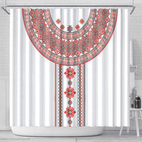 Bulgarian Embroidery Style Seamless Pattern Shower Curtain