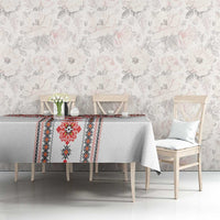 Bulgarian Embroidery Style Seamless Pattern Tablecloth