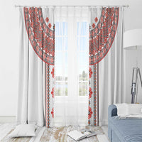 Bulgarian Embroidery Style Seamless Pattern Window Curtain