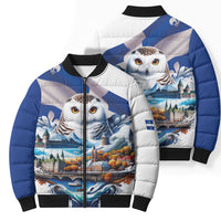 Quebec Snowy Owl Heritage Bomber Puffer Jacket Flag Day Edition