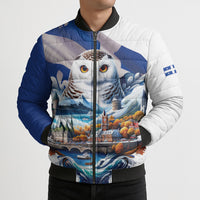 Quebec Snowy Owl Heritage Bomber Puffer Jacket Flag Day Edition