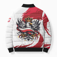 Poland National Flag Day Bomber Puffer Jacket Fierce Polish Eagle Crown
