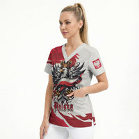 Poland National Flag Day Scrub Top Fierce Polish Eagle Crown