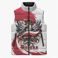Poland National Flag Day Sleeveless Puffer Jacket Fierce Polish Eagle Crown