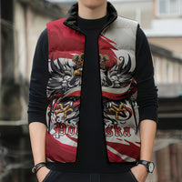 Poland National Flag Day Sleeveless Puffer Jacket Fierce Polish Eagle Crown