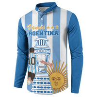 Custom Argentina Football Button Sweatshirt Go Champions 2024 - Wonder Print Shop