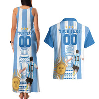 Custom Argentina Football Couples Matching Tank Maxi Dress and Hawaiian Shirt Go Champions 2024 - Wonder Print Shop