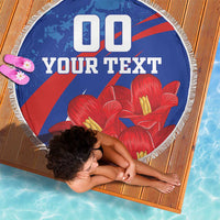 Custom Chile Lapageria Beach Blanket With Grunge Style - Wonder Print Shop