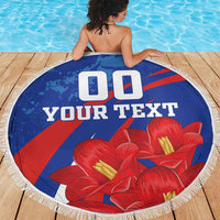 Custom Chile Lapageria Beach Blanket With Grunge Style - Wonder Print Shop